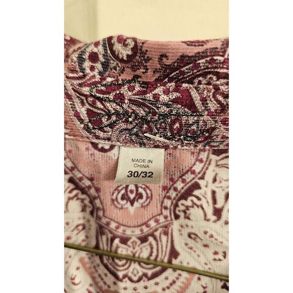 NWOT Sz 30/32 Faux Corduroy Paislwy print blouse - Picture 3 of 5